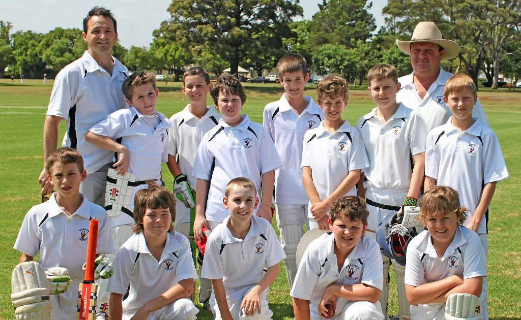 The Warwick under-12 side (back, from left) coach Mick Bourke, Mitchell Bourke, captain Will Gordon, Taegen Inmon, Justyn Rogers, Luke Radford, Thomas Bourke, manager Howard Gross, Cahl Davis, (front) Ben Gibson, Declan Butler, Mitchell Hay, Ben Gross and Morgan Vellacott. The Warwick under-12 side (back, from left) coach Mick Bourke, Mitchell Bourke, captain Will Gordon, Taegen Inmon, Justyn Rogers, Luke Radford, Thomas Bourke, manager Howard Gross, Cahl Davis, (front) Ben Gibson, Declan Butler, Mitchell Hay, Ben Gross and Morgan Vellacott.